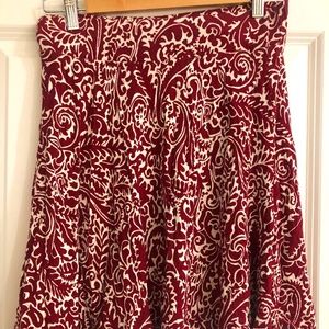 Ann Taylor Loft Elastic-Waist Paisley Floral Skirt